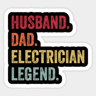 Funny Vintage Husband Dad Electrician Legend Sticker